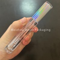 ISMAN Vente en gros de tubes à gloss transparents de 5 ml avec capuchon holographique, emballage de gloss vide irisé, flacon transparent avec applicateur