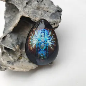 New natural precious stones jewelry crystal Guanyin Buddha Pendant Custom pendant necklace