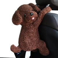 Boîte à mouchoirs de voiture mignonne, boîte à mouchoirs créative et adorable en peluche de chien en peluche pour accoudoir de voiture, siège suspendu, accessoires de boîte à mouchoirs