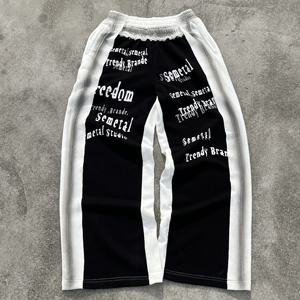 Pantalones Deportivos de Algodón con Estampado Urbano, Fabricante de Pantalones Deportivos Personalizados de Pierna Recta, Pantalones Deportivos Holgados y Gruesos para Hombre - Product Image 1