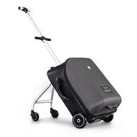 Valise à roulettes 2-en-1 pour enfants de 20 pouces avec siège, poussette de voyage, bagage cabine, trottinette pour enfants