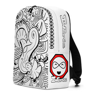 IW Comics # Zaino Minimalista 17 con Chiusura a Cerniera, Motivo Geometrico con Lettere, per Attività all'Aperto e Viaggi, Fodera in Poliestere - Product Image 1