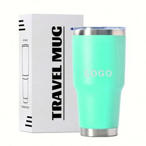 Gobelet isotherme personnalisé de 30 oz à double paroi en acier inoxydable, tasse à café et à eau à prix abordable, tasses de voyage pour voiture de 30 oz avec couvercle - Product Image 1