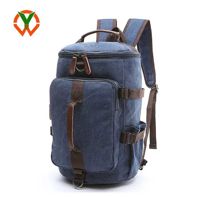 Canvas School Bag Vintage Travel Backpack Large Laptop Bags Convertible Shoulder Rucksack