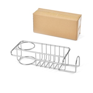 Modern Stainless Steel Sponge Cleaning Brush Rack Wall-Mounted Kitchen & Bathroom Storage for Hotel Use - Product Image 1