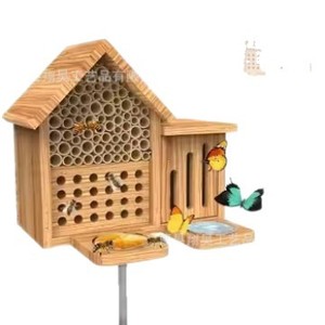 Maison à insectes en bois Kawahayo, deux zones, pour abeilles masonnes et papillons, ornement de jardin extérieur - Product Image 2