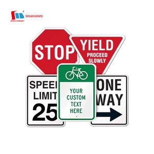 Çin özelleştirilmiş PVC boyama Metal hız yavaş dur uyarı trafik işareti parantez yol güvenliği uyarı işareti - Product Image 4