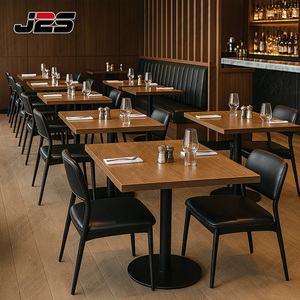 J2S Muebles de Madera Personalizados para Hoteles y Restaurantes, Asientos de Banqueta con Respaldo Alto de Cuero PU, Sofá, Banco con Mesa y Juego de Sillas - Product Image 3