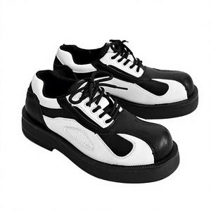 Mocassins Derby Vintage Noirs et Blancs pour Hommes – Chaussures de Bureau Respirantes à Semelles Épaisses Antidérapantes et Rehaussantes - Product Image 2