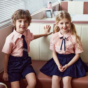 Fornitura di fabbrica all'ingrosso OEM disegni personalizzati camicie estive gonna ragazzi e ragazze uniforme scolastica per bambini primari - Product Image 1