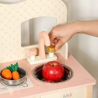 Ensemble de cuisine en bois pour enfants, jouet éducatif Montessori, ustensiles de cuisine en acier, cadeau interactif parent-enfant