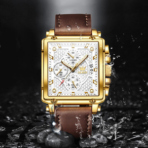 <span class=keywords><strong>Montre</strong></span> à quartz carrée de luxe pour homme OEM 9925, étanche, bracelet en cuir et boîtier en alliage, style <span class=keywords><strong>noir</strong></span> tendance - Product Image 3