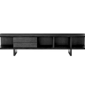 Mueble de TV Esquinero de 90 Pulgadas para Sala de Estar o Dormitorio, Diseño Simple, Mueble de Entretenimiento de Madera Negra - Product Image 2