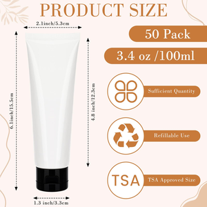 Botellas de Plástico Transparente con Tapón de Presión, Envases Vacíos para Almacenamiento de Cosméticos, para Cuidado de la Piel, Muestras de Ducha, Envases para Lociones y Champús - Product Image 1