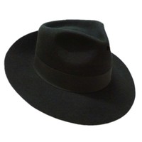 Chapeau Fedora en feutre de laine noir classique MICHAEL JACKSON MJ pour hommes, pour les fêtes, les affaires ou les activités de plein air