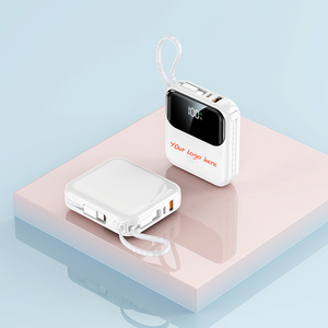 Custom Logo 10000mAh 22.5W/20W Fast Charge USB-C 2-in-1 Cable Power Bank Corporate Gift Promotional Giveaway
