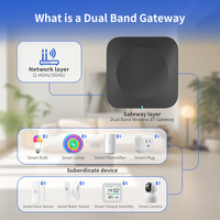 Passerelle Wi-Fi double bande Tuya Smart Home avec alimentation USB et LAN, compatible avec l'application Smart Life, Hub passerelle sans fil BT double bande