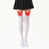 Bas pour femmes en dentelle sexy à nœud, très vendus, de haute qualité, chaussettes cuissardes, bas opaques élastiques unis