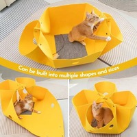 Nid d'hiver pour chats Nouveau Tunnel en soie pliable et déformable Maison pour chat Caverne semi-fermée pour petit carton solide et lavable