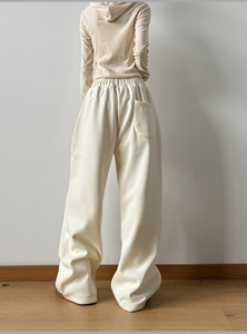 <span class=keywords><strong>Pantaloni</strong></span> da <span class=keywords><strong>Donna</strong></span> CNSHELL a Vita Alta con Interno in Pile, Larghi e Dritti, Senza Cordoncino, Oversize, Grigio - Product Image 2
