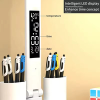 Lampe de table LED pliable, lampe de bureau multifonction avec calendrier, veilleuse tactile avec porte-stylo pour chambre à coucher, lampe de lecture pour étude