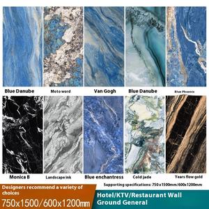 Guangdong Foshan Carrelage de sol en <span class=keywords><strong>marbre</strong></span> bleu de luxe Design moderne 750x1500 <span class=keywords><strong>Grande</strong></span> <span class=keywords><strong>plaque</strong></span> pour salon centre commercial Bleu vif 600x1200 - Product Image 5