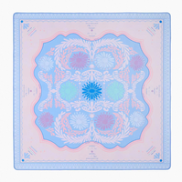 Tapis de Mahjong Américain de Luxe Moderne Carré Rose Cheval de l'Année, Taille Standard, Surface Silencieuse, Caoutchouc Bleu, Design Poker, 4 Joueurs