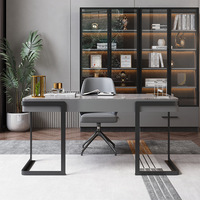 Bureau de direction et de travail moderne en MDF brillant, style italien, luxe léger et minimaliste, avec rangement