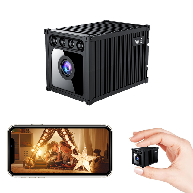 Mini Camera WiFi With Audio and Video Live Feed WiFi Cell Phone App Wireless Recording 1080P HD With Night Vision