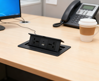 Expédition rapide GCC Boîtier de prise de courant escamotable en cuivre pour bureau, 13A, avec chargement USB Type C et NFC, pour usage industriel et de bureau