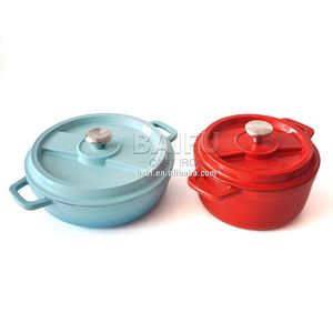 Casserole <span class=keywords><strong>en</strong></span> <span class=keywords><strong>fonte</strong></span> émaillée avec couvercle <span class=keywords><strong>en</strong></span> <span class=keywords><strong>fonte</strong></span> émaillée, Casserole de four néerlandais avec bec verseur - Product Image 1