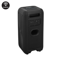 Enceinte portable sans fil Diamond Speaker Factory double 6,5 pouces avec lumière LED RGB pour fêtes et karaoké en extérieur