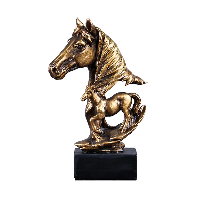 Material de resina enfeites de cavalo, resina criativa para escritório e escritório estatueta de decoração da casa