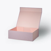 Luxuriöse rosa faltbare flache magnetische geschenkverpackung mit verschlussdeckel geschenkbox blumenboxen mit band