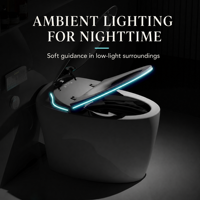 WC intelligent avec réservoir d'eau indépendant, commande vocale mains libres, éclairage nocturne ambiant, expérience d'ouverture lumineuse LED, OEM ODM
