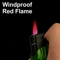 Briquet électrique coupe-vent à LED avec design transparent rechargeable multicolore pour un usage quotidien en plein air et en camping