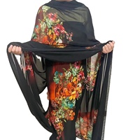 Voile de polyester ethnique de qualité supérieure, tissu imprimé africain, vêtements musulmans islamiques de Dubaï, robes Abaya, Toub pour femmes soudanaises