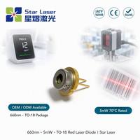 Diodo Láser Rojo QSI QL65D7SX 660nm 5mW TO18 5.6mm 70C Monomodo LD para Sensor de Partículas Óptico Industrial