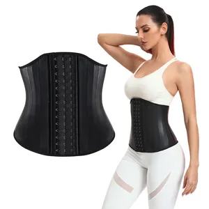 Ceinture de Sport en Latex pour femmes, Corset Shaper, de couleur or, sous le buste, d'entraînement, 25 baleines en acier désossée, brillante