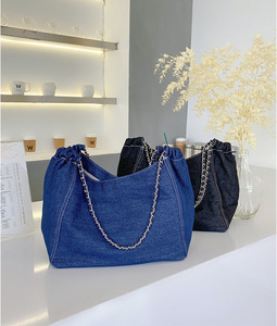 Bolsa de Compras de Mezclilla Lavable Informal para Mujer, Bolso de Mano, Bolsas de Mano Recicladas - Product Image 2