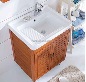 Style Moderne ROSE BLANC Petit Évier à Linge Rectangulaire SMC Bassin <span class=keywords><strong>en</strong></span> Résine Machine à Laver FRP Résine Composé Pierre Montage Facile - Product Image 2