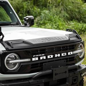 フォード・ブロンコ用セグメント式ストーンデフレクター（マットブラック、LEDライト付き、強化オフロードエンジン保護） - Product Image 2