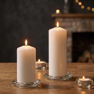 Bougie pilier élégante en cire de soja blanche et paraffine pour fêtes de Noël, fabriquée à la main, écologique, longue durée de combustion, crée une ambiance luxueuse - Product Image 3