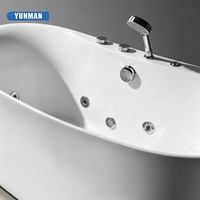 Baignoire Spa Moderne en Acrylique Autoportante Portable pour Hôtels, 12 Jets, Écologique, Température Constante, Profonde