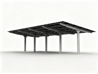 Abri solaire pour voiture en acier au carbone |   Structure pré-assemblée OEM/ODM pour parkings autoroutiers et arrêts de bus
