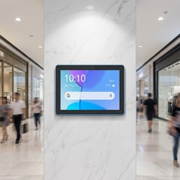Tablette Android murale 10,1 pouces avec barre lumineuse LED RGB, PoE en option, 4G, NFC, affichage numérique pour salle de réunion, magasin de détail