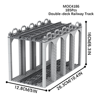 MOC4185-4187 Puente Ferroviario de Dos Pisos, Vía Férrea Elevada, Colección de Creación, Bloques de Construcción, Juguetes Educativos para Niños