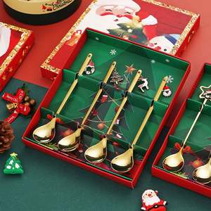 Stainless Steel Christmas Spoon Set 430 Pendant Coffee Stirring Spoon Holiday Decoration Gift <b>Box</b> Creative Gift China Zhejiang - Product Image 3