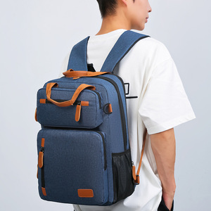 Men's Casual Travel <b>Backpack</b> <b>Large</b> Capacity Shockproof Waterproof Laptop Bag Business Travel 14 Inches Solid Color - Product Image 2