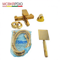 Ensemble de robinet de douche de bain en zinc poignée unique finition chromée motif de pulvérisation de pluie Design élégant en or brossé pour les hôtels